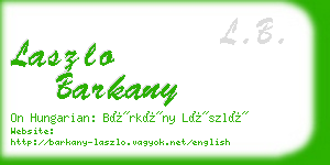 laszlo barkany business card